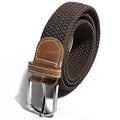 Ceinture Unisexe Élastique Stretch En Cuir Artificiel À Boucle