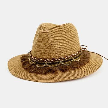 Chapeau de paille Chapeau de plage Chapeau de soleil solaire extérieur en bord de mer