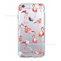 Etui transparent pour téléphone portable avec motif coloré Flamingo