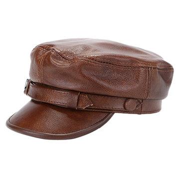 Chapeau plat chaud en cuir