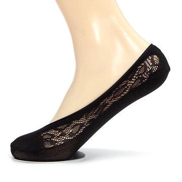 Chaussettes de bateau respirant mince de bateau d'été de lacet de chaussettes antidérapantes courtes invisibles de cheville