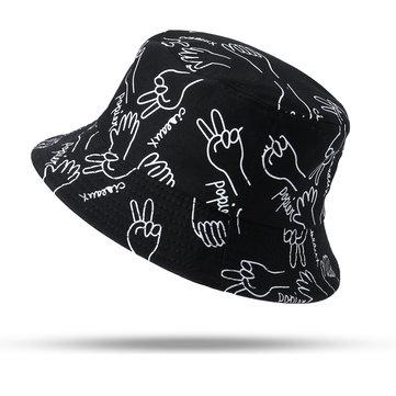Visière de hip hop décontractée chapeau de pêcheur avec motif de geste