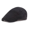 Mens Embroidered Cotton Beanie Front Hat British Retro Sun Hat Literary Beret