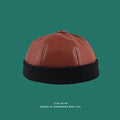 Version du chapeau en cuir PU Melon chapeau hip-hop Yuppie