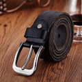 Men's Genuine Leather Belt Relaxed Belt Waist Strap Smooth Pin Retro Belt
