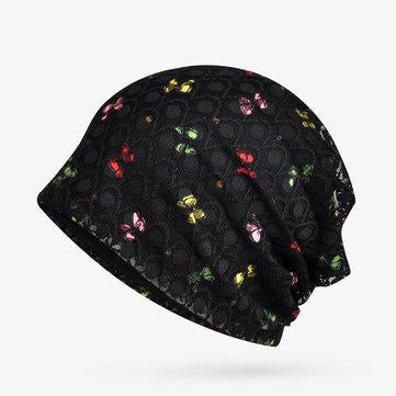 Bonnet en soie en coton Soft de couleur fine avec papillon