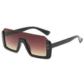 Lunettes de soleil carrées rétro Big Box Half Frame Rivet Parasol