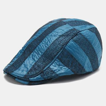 Béret rayé multicolore en PU pour béret chaud
