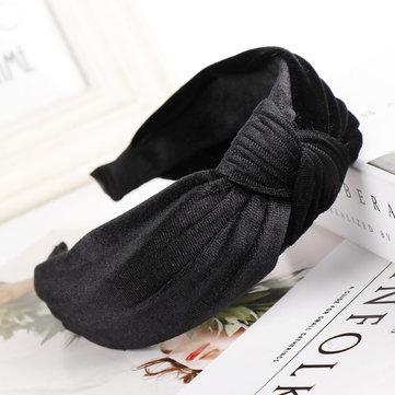Vente chaude Noué Bandeau Tissu Or Large Bord Tissu Bandeau Tête Boucle Tête Explosion