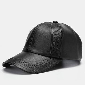 Casquette de baseball tissée vintage en cuir artificiel