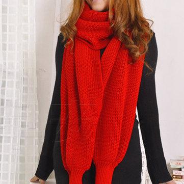 Écharpe unisexe en tricot avec manches