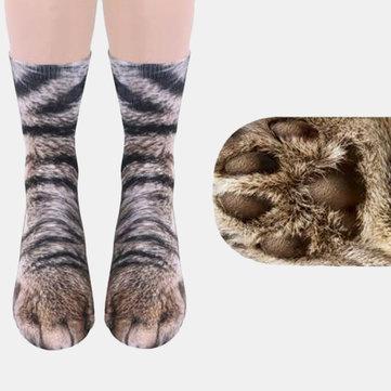 Chaussettes longues de pied avec des animaux mignons d'impression de chat Chaussettes longues de chat