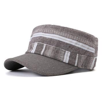 Casquette plate à rayures en coton Vogue