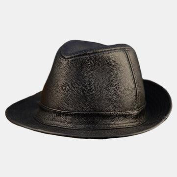 Chapeau en cuir de vachette Jazz Hat Gentleman Cowboy Hat