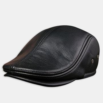 Chapeau chaud béret en cuir de vache première couche