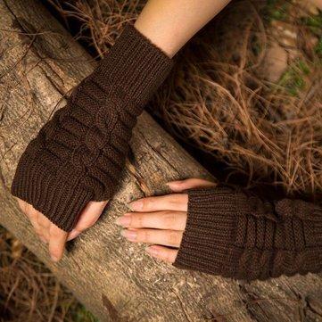 Gants sans doigts tricotés chauds avec demi doigts