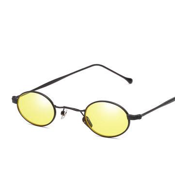 Petites lunettes de soleil en métal à monture ronde