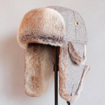 Russian Outdoor Riding Solid Color Trapper Hat Thick Earmuffs