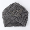 Turban Tricot Crochet Bandeau À La Main Bandeau Hiver Chaud Chapeau En Métal Bijoux Accessoire