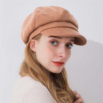 Casquette béret large en laine fine