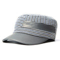 Chapeau plat en treillis avec patchwork en PU tweed