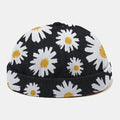 Casquettes de crâne de mode noir à imprimé petite marguerite