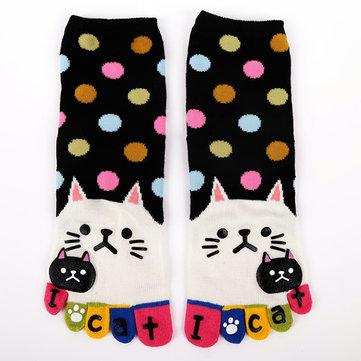 Chaussettes à Orteils Épaisses Longues en Coton à Dessin Animé