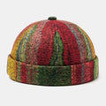 Multicolore crâne casquettes rayé peluche Soft tissu motif ondulé