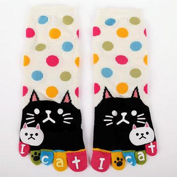 Chaussettes à Orteils Épaisses Longues en Coton à Dessin Animé