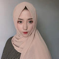 Écharpe musulmane de couleur unie écharpe longue en mousseline de soie Hijab
