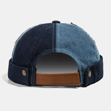 Collrown Men's Owner's Hat Summer Street Trends Melon Cap Denim Brimless Hats
