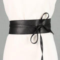 Ceinture de ceinture à deux anneaux en similicuir avec nœud en ruban