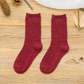 Chaussettes couleur unie épaisses mignonnes en coton