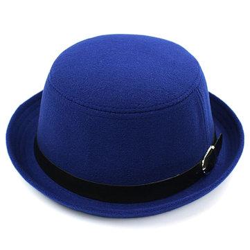 Chapeau de dame de couleur pure vintage laine petit Dome britannique rétro casquette
