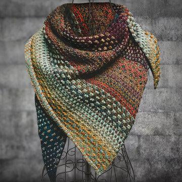 Multifarben Color Block Cotton Blend Women Scarves & Shawls