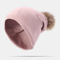 Bonnets en cachemire Bonnets Crochet Pompom Ball Caps