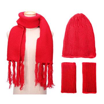 Women hat scarf gloves costume