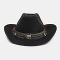 Chapeau de plage en plein air ethnique Cowboy Western Chapeau de paille