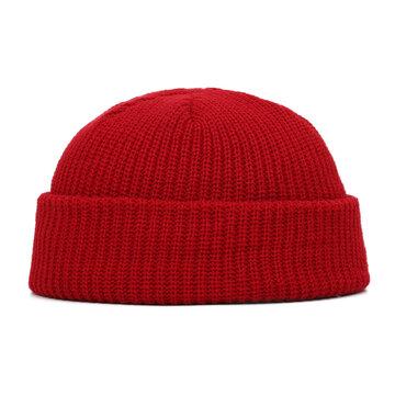 Bonnet unisexe en tricot de couleur unie en laine