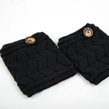 Ensemble de bottes jambières en tricot de laine, doubles chaussettes épaisses en forme de W
