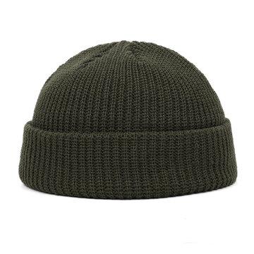 Bonnet unisexe en tricot de couleur unie en laine