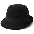 Chapeau élégant en laine artificielle FedoraTrilby Cloche Chapeau Bowknot en feutre floppy