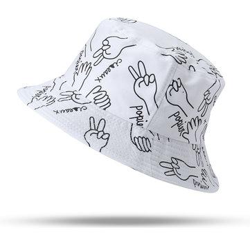 Visière de hip hop décontractée chapeau de pêcheur avec motif de geste