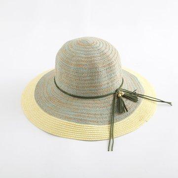 Chapeau de paille tissée avec parasol