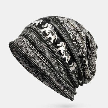 Elephant Retro Beanie Hat Turban Chemotherapy Cap