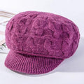 Nouveau modèle de chanvre dames chapeau de fourrure de lapin épaississement Plus velours extérieur chaud bonnet tricoté