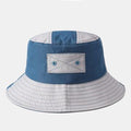 Chapeau de pêcheur pliable respirant à coutures bleues