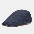 Vintage letter embroidery cotton beret cap
